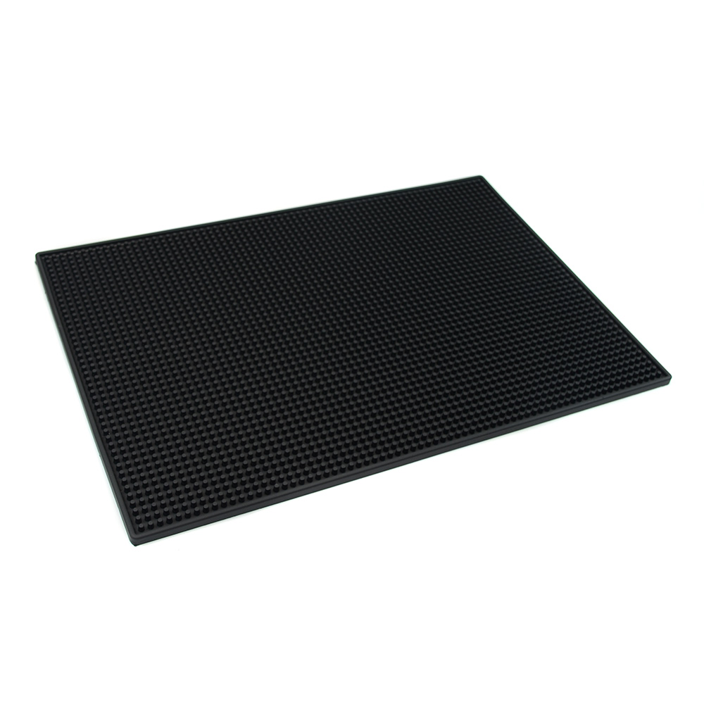 PVC Bar Service Mat for Cocktail Bartender 18x12 inches (Black)